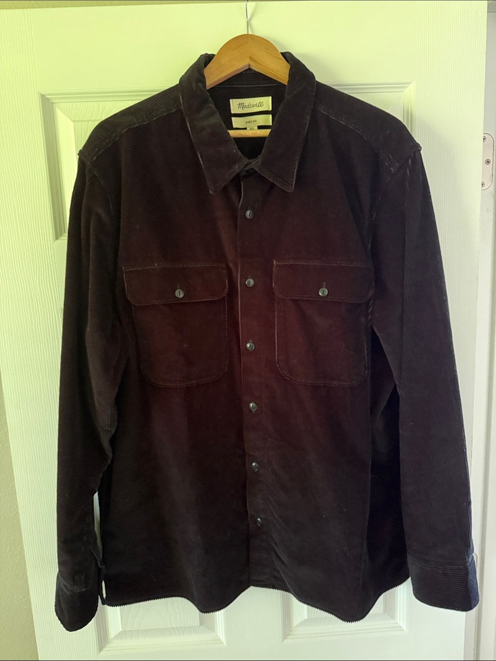Madewell Black Corduroy Button-Up Shirt